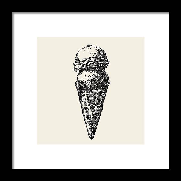 Milk Framed Print featuring the digital art Sketch Ice Cream by Saemilee