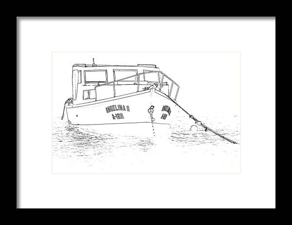 109 Framed Print featuring the photograph Sketch of the Fishing Boat of Aruba Angelina by David Letts