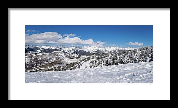 Scenics Framed Print featuring the photograph Skiing Slopes With Rocky Mountains In by Miralex