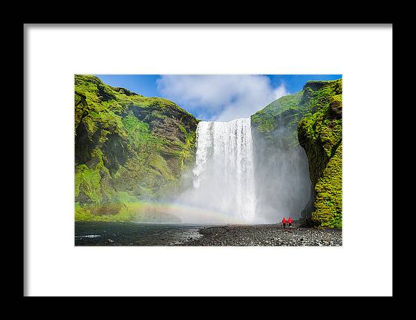 Iceland Framed Print featuring the photograph Skogafoss waterfall Iceland by Matthias Hauser