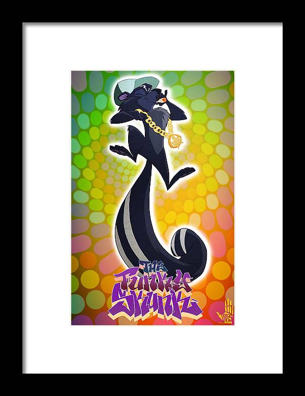 Skunks Framed Print featuring the digital art Skunk Funk by Dedos