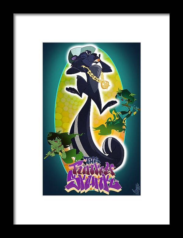 Skunk Framed Print featuring the digital art Skunk Funk by Nelson Dedos Garcia