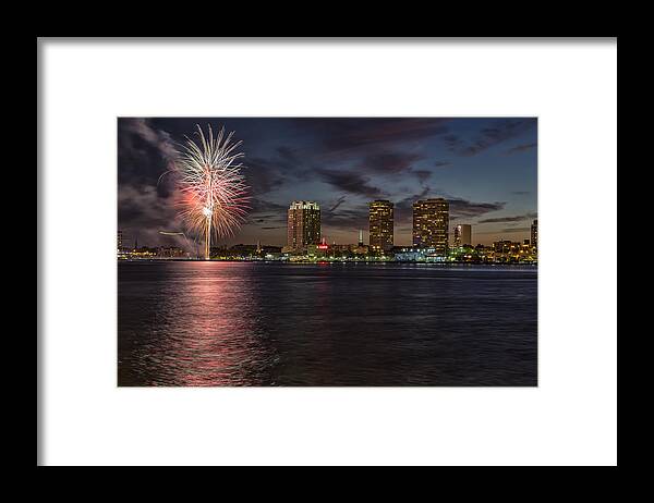 Philadelphia Framed Print featuring the photograph Sky fire by Rob Dietrich