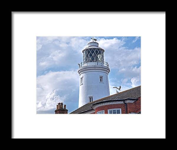 Ighthouse Framed Print featuring the photograph Sky High - Southwold Lighthouse by Gill Billington