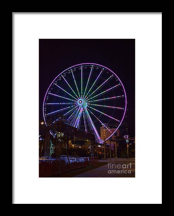 Skywheel Framed Print featuring the photograph Sky Wheel New Years Eve 2013 by Kathy Baccari
