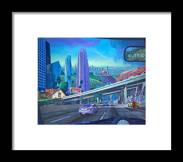 Los Angeles Framed Print featuring the painting Skyfall Double Vision by Art West