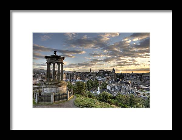 Edinburgh Framed Print featuring the photograph Skyline of Edinburgh Scotland by Michalakis Ppalis