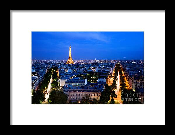 Paris Framed Print featuring the photograph Skyline of Paris by Michal Bednarek