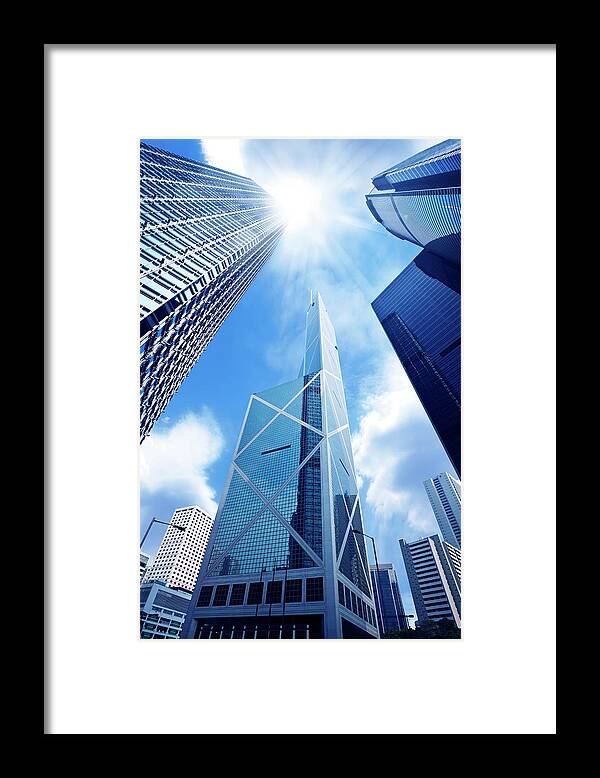 Chinese Culture Framed Print featuring the photograph Skyscraper In Hong Kong by Ithinksky