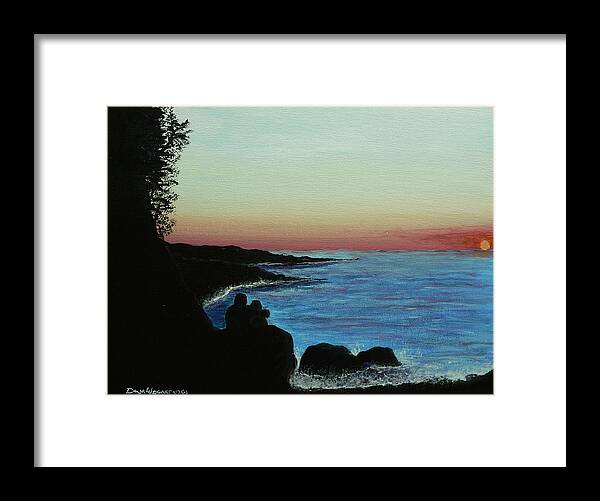 Ocean Framed Print featuring the painting Sleepy blue ocean by Dan Wagner