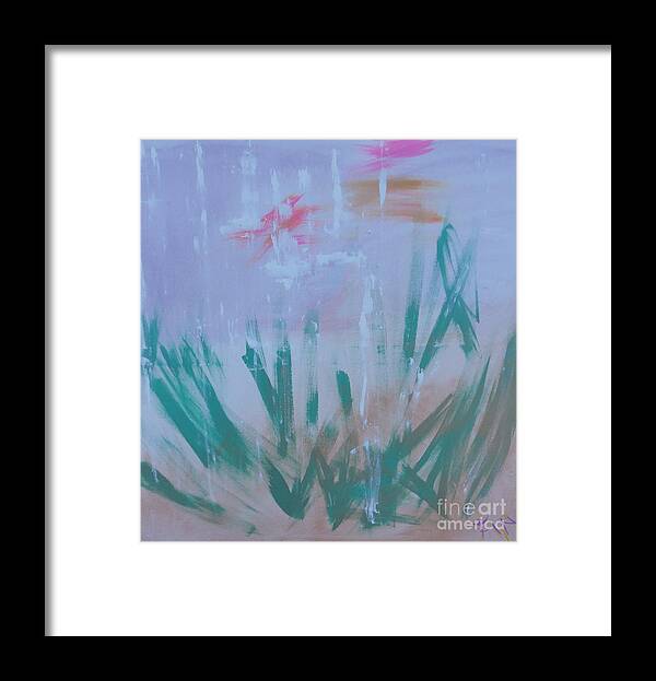 Pond Framed Print featuring the painting Sleepy Pond by PainterArtist FIN