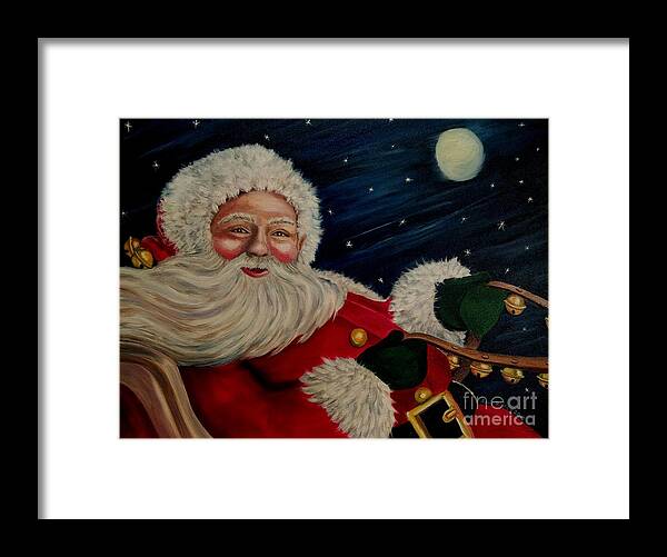 Santa Framed Print featuring the painting Sleigh Bells Ring by Julie Brugh Riffey