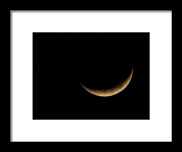 Oregon Framed Print featuring the photograph Slender Waxing Crescent Moon by KATIE Vigil