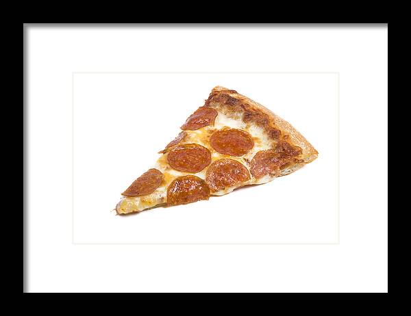 Unhealthy Eating Framed Print featuring the photograph Slice of Pizza by Liliboas