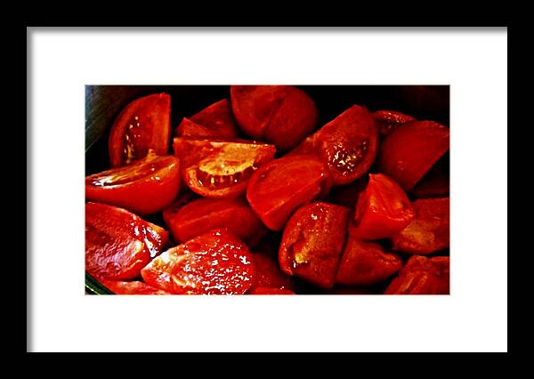 Tomato Framed Print featuring the photograph Sliced Tomatoes by Michael Sokalski