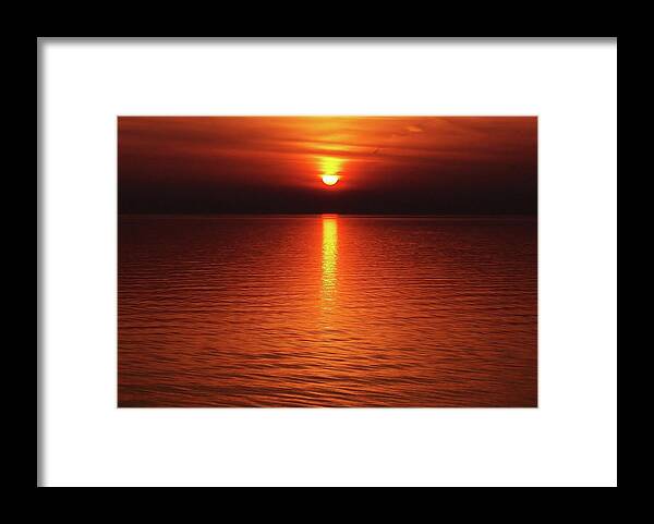 Orange Sunset Framed Print featuring the photograph Slipp'n Into Darkness by Kathi Mirto