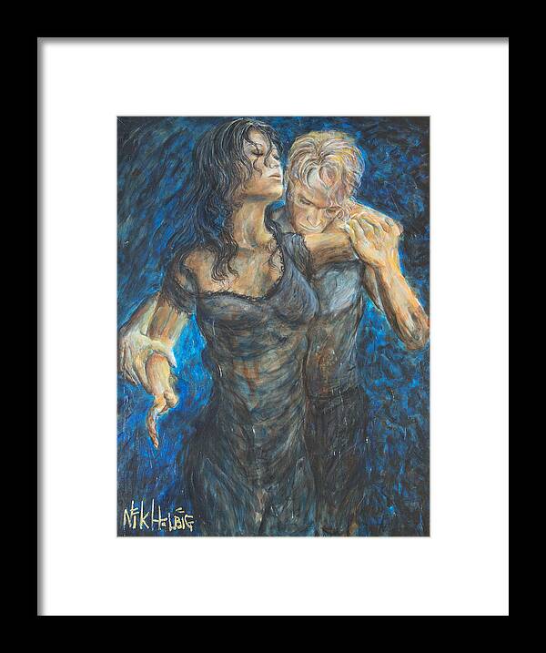 Tango Painting Framed Print featuring the painting Slow Dancing 1 by Nik Helbig
