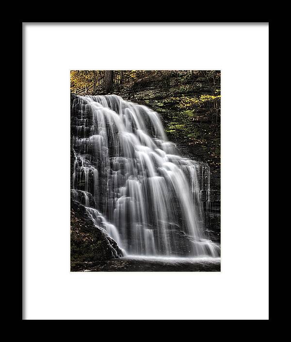 Bushkill Falls Framed Print featuring the photograph Slow Fall by Rob Dietrich