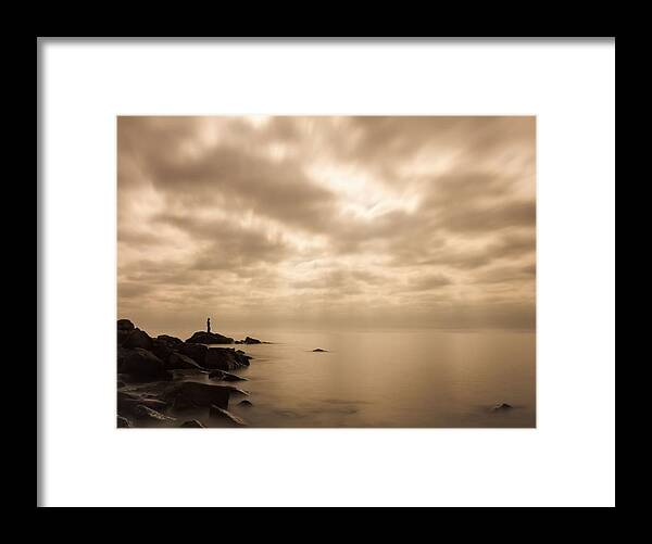 lake Superior great Lake human Element small.. Me Framed Print featuring the photograph Small... by Mary Amerman