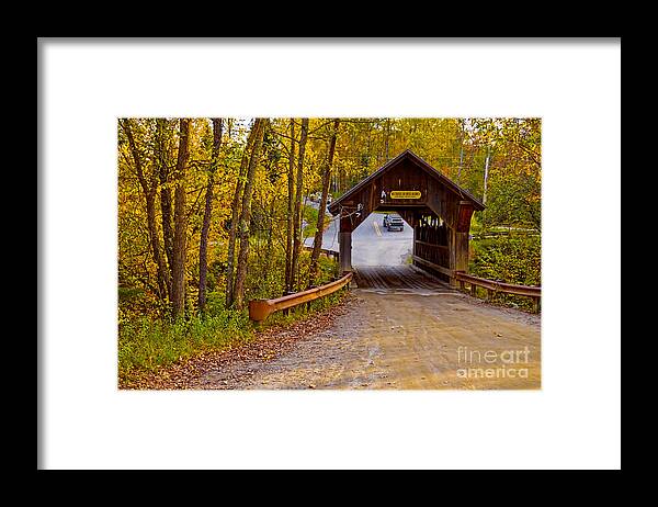 Covered Bridges Framed Print featuring the photograph Small New England Covered Bridge by Sherry Curry