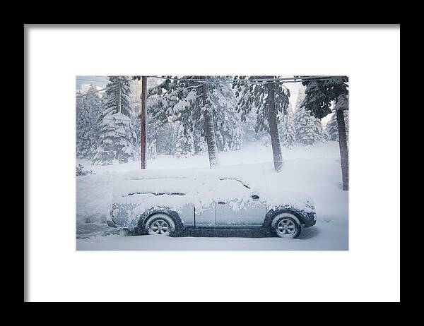 Snow Framed Print featuring the photograph Small Truck Covered In Snow In A by Laura Ciapponi / Design Pics