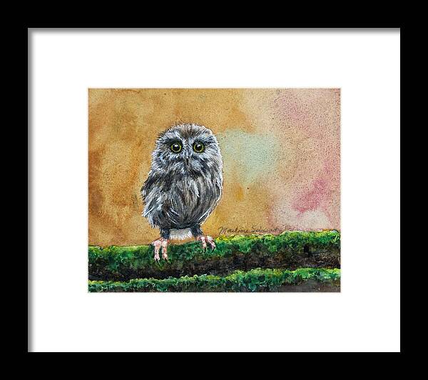 Owl Framed Print featuring the painting Small Wonder by Marlene Schwartz Massey