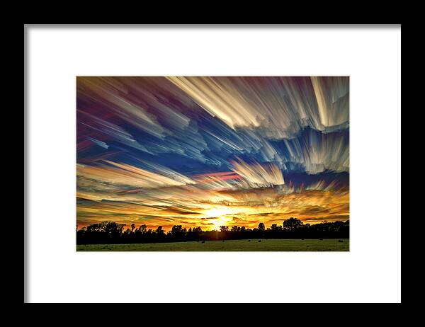 Landscape Framed Print featuring the photograph Smeared Sky Sunset by Matt Molloy