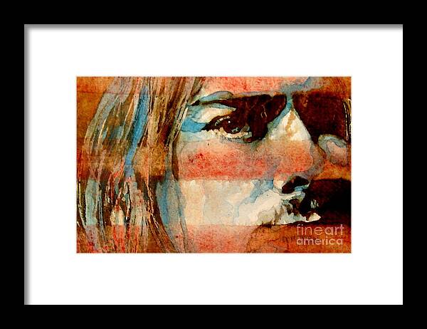 Kurt Cobain Framed Print featuring the painting Smells Like Teen Spirit by Paul Lovering
