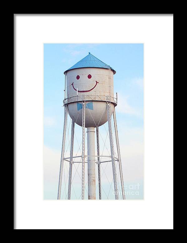 Landmark Framed Print featuring the photograph Smiley the Water Tower by Steve Augustin