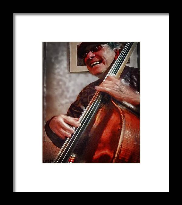 Don Prell Framed Print featuring the photograph Smiling Bass Player by Jessica Levant