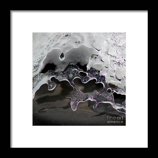 Abstract Framed Print featuring the photograph Snow and Ice Square by Karen Adams