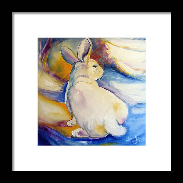 Rabbit Framed Print featuring the painting Snow Bunny 09 by Marcia Baldwin