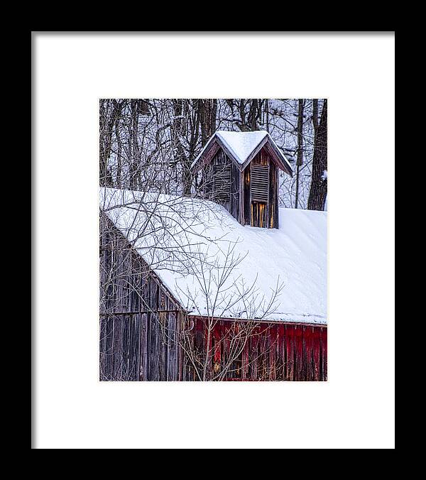 Barn Framed Print featuring the photograph Snow Covered Barn by Wayne Meyer
