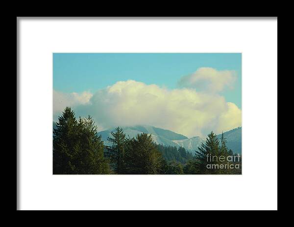 Snow Clouds Framed Print featuring the photograph Snow Mist Mountains by Gallery Of Hope 