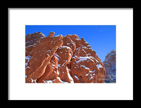 Winter Framed Print featuring the photograph Snow on Rock Formation at Garden of the Gods by JD Smith