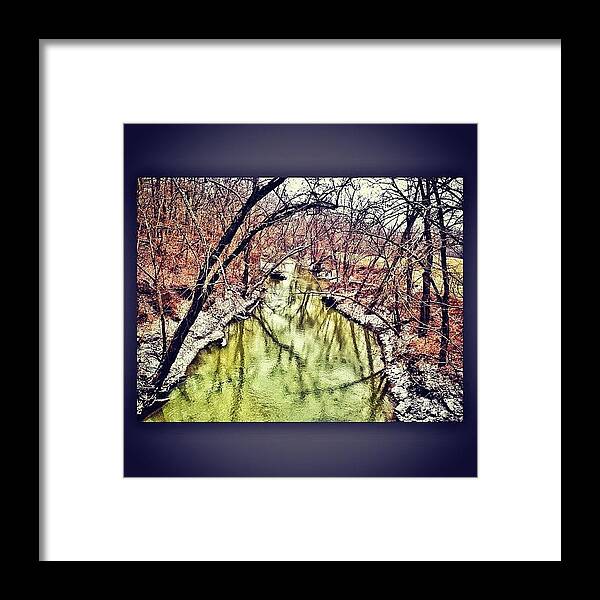  Framed Print featuring the photograph Snow On The Side Of Creek by Sarah Steele
