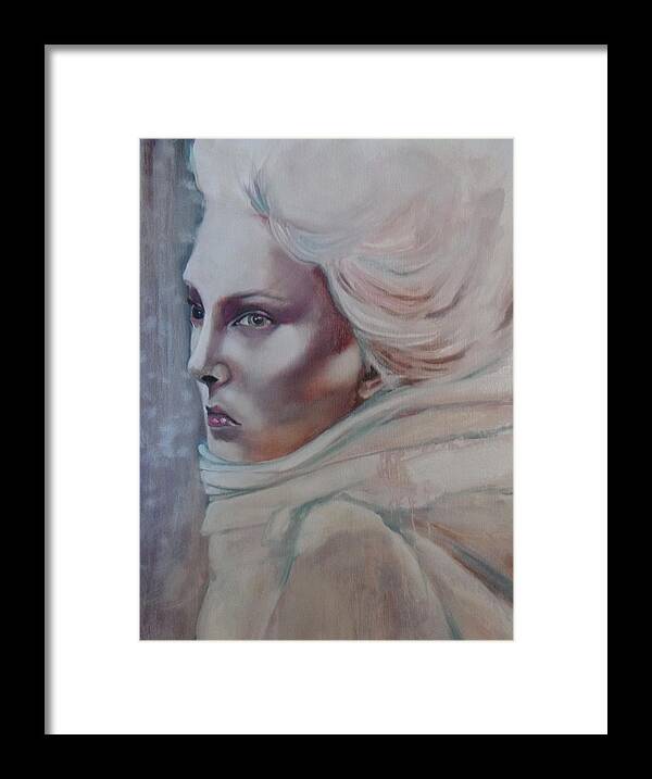 Woman In White Framed Print featuring the painting Snow Queen by Irena Mohr