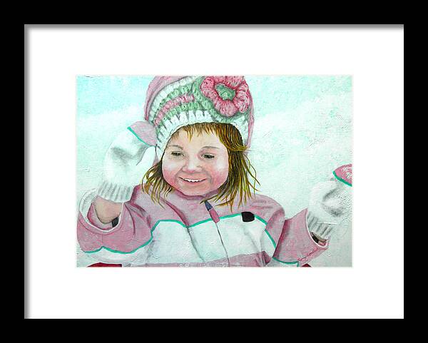 Snow Framed Print featuring the painting Snow Time by Terry Honstead