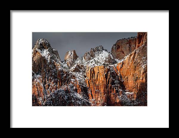 Zion Framed Print featuring the photograph Snowcapped by Chuck Jason
