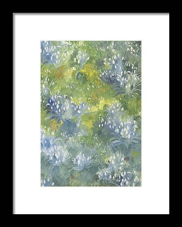 Floral Framed Print featuring the painting Snowdrops by Leigh Glover