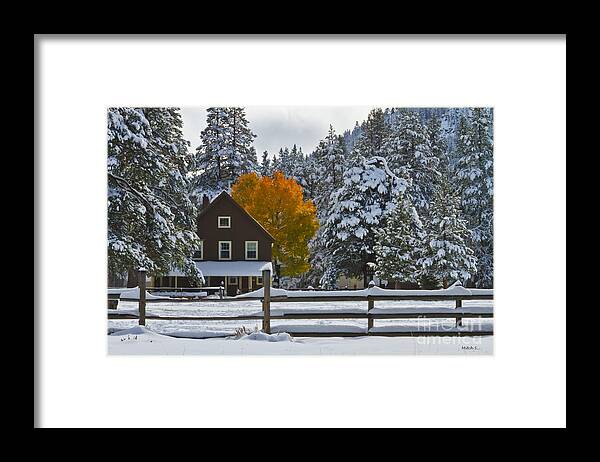 Snowed In At The Ranch Framed Print featuring the photograph Snowed In At The Ranch by Mitch Shindelbower