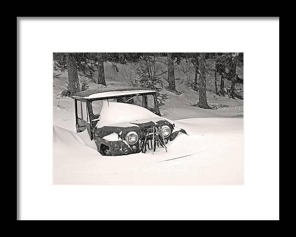 Jeep Framed Print featuring the photograph Snowed In by Barbara West