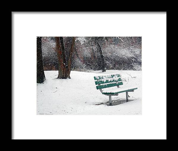 Seasonal Framed Print featuring the photograph Snowfall by Mikki Cucuzzo