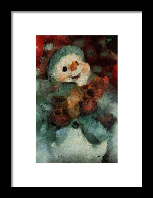 Winter Framed Print featuring the photograph Snowman Photo Art 48 by Thomas Woolworth