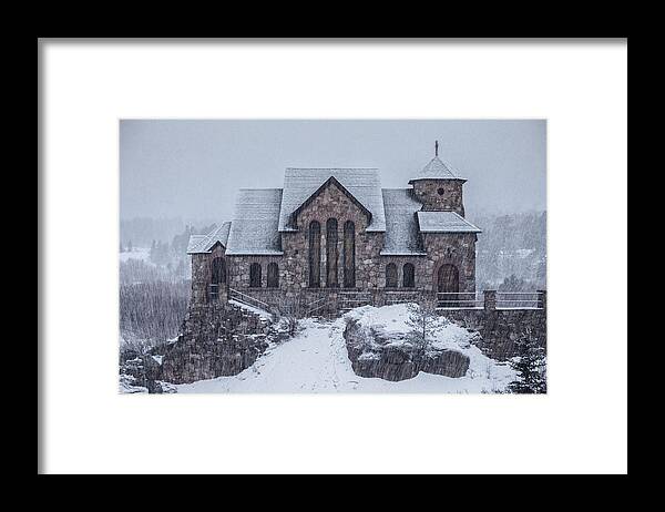 Snow Framed Print featuring the photograph Snowy Church by Darren White