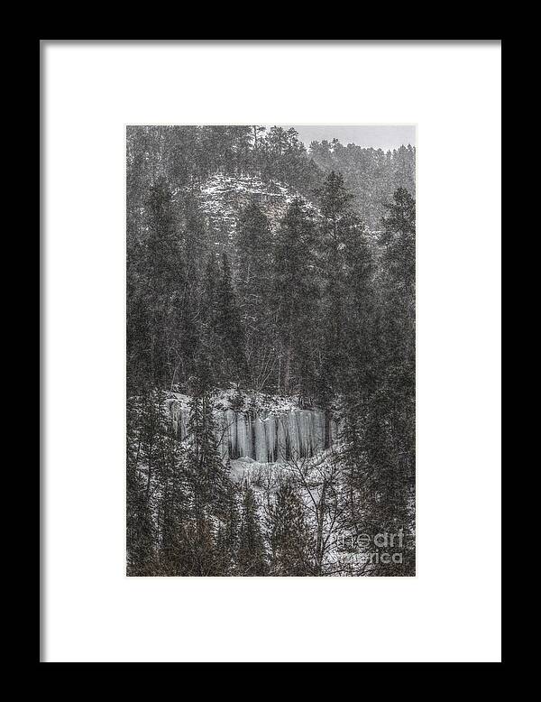 Nature Framed Print featuring the photograph The Snowy Cliffs Of Spearfish Canyon South Dakota by Steve Triplett