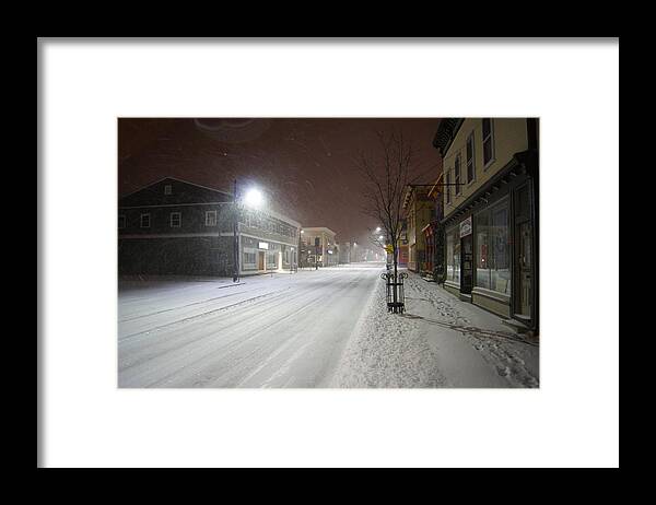 Snowy Framed Print featuring the photograph Snowy Night by Alan Chandler