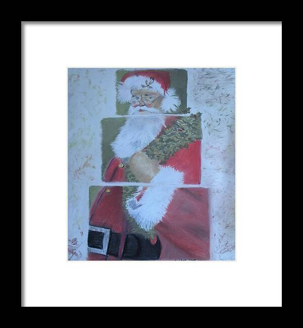 Santa Framed Print featuring the painting S'nta Claus by Claudia Goodell