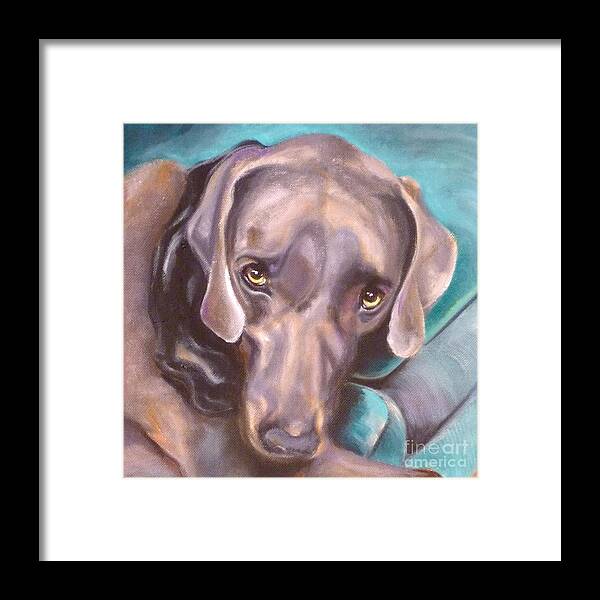 Dog Framed Print featuring the painting Sofa Serenade by Susan A Becker