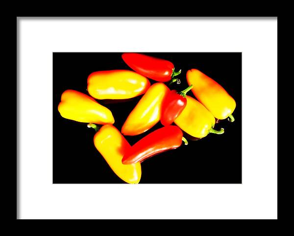 Peppers Framed Print featuring the photograph Soft focus peppers by Guy Pettingell